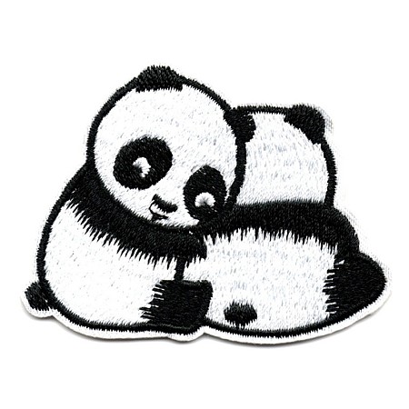 Honeyhandy Computerized Embroidery Cloth Iron on/Sew on Patches, Costume Accessories, Appliques, Panda, Black & White, 50x65mm