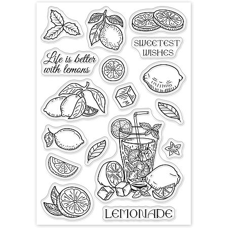 GLOBLELAND Sweet Lemon Clear Stamps Transparent Silicone Stamp for Card Making Decoration and DIY Scrapbooking