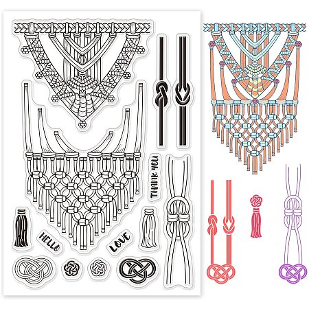 GLOBLELAND Bohemian Knot Silicone Clear Stamps Transparent Stamps for Festival Birthday Cards Making DIY Scrapbooking Photo Album Decoration Paper Craft