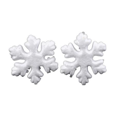 NBEADS 20 Pcs White Snowflake Polystyrene Foam Christmas Modeling, DIY Crafts Project, Snowflake Ornaments Christmas Tree Decorations, 2.4 x 2 x 0.04 inches