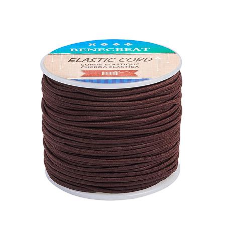 BENECREAT 2mm 55 Yards Elastic Cord Beading Stretch Thread Fabric Crafting Cord for Jewelry Craft Making (Coffee)