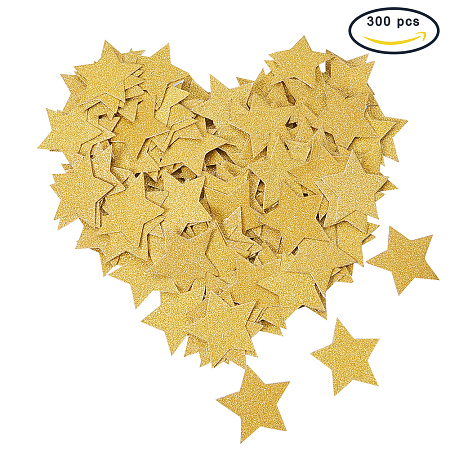 PandaHall Elite 300PCS Gold Twinkle Glitter Stars Confetti Cake Toppers Tissue Paper Party Table Confetti for Wedding Sprinkles Birthday Party Festival Decoration