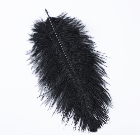 Honeyhandy Ostrich Feather Costume Accessories, Dyed, Black, 15~20cm