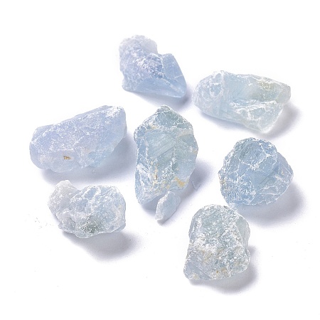 Honeyhandy Rough Raw Natural Celestite/Celestine Beads, No Hole/Undrilled, Nuggets, 17~26x14~18.5x9.5~14mm, about 15pcs/100g