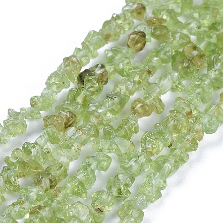 Honeyhandy Natural Peridot Chips Beads Strands, 4~6x4~6mm, Hole: 1mm, about 31.5 inch
