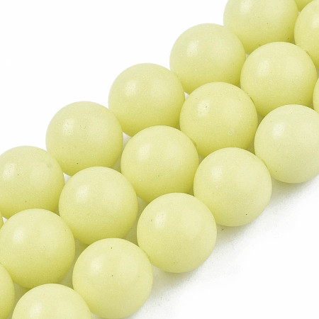 ARRICRAFT Synthetic Luminous Stone Round Beads Strands, Champagne Yellow, 10mm, Hole: 1.2mm, about 40pcs/strand, 15.55 inch(39.5cm)