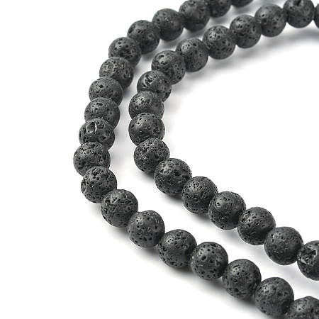 Natural Lava Rock Beads Strands, Round, 8mm, Hole: 1mm, about 50pcs/strand, 15.7 inch(40cm)