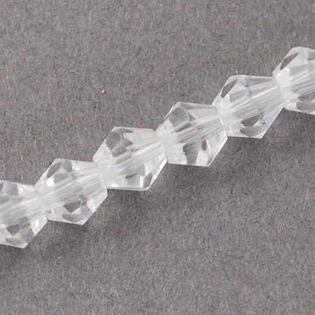 Honeyhandy Imitation Austrian Crystal 5301 Bicone Beads, Faceted Glass Beads Strands, Clear, 2x3mm, Hole: 0.5mm, about 200pcs/strand, 16.5 inch