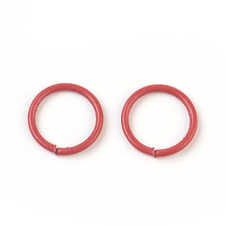 Honeyhandy Iron Jump Rings, Open Jump Rings, Red, 18 Gauge, 10x1mm, Inner Diameter: 8mm