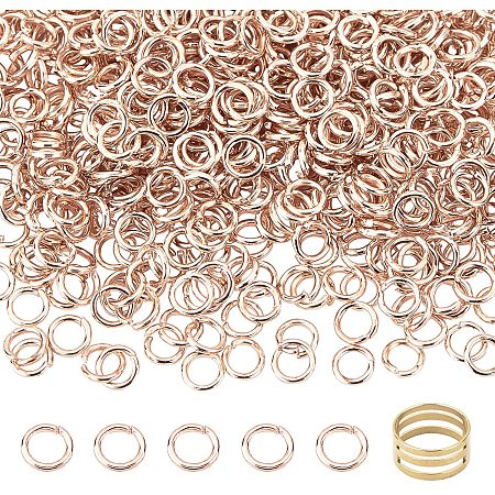 PandaHall Elite About 5211pcs Iron Open Jump Rings with Brass Assistant Tool Jewelry Findings for Earring Bracelet Necklace DIY, Rose Gold