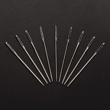 Honeyhandy Iron Sewing Needles, Platinum, 48x1.3mm, Hole: 0.8mm, about 25pcs/bag
