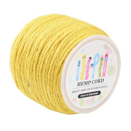 ARRICRAFT 1 Roll(100m, about 100 Yards) Yellow Colored Jute twine Jute String for Jewelry Making Craft Project, 2mm