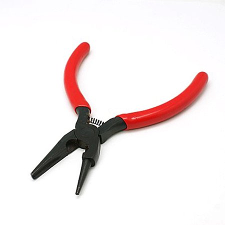 NBEADS 1 Pc Gunmetal Jewelry Pliers Round Nose and Flat Forming Pliers DIY Jewelry Beading Tool About 12.7cm Long