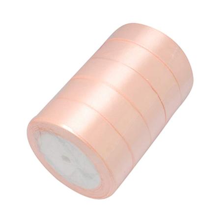 NBEADS 5 Rolls of Satin Ribbon 25mm Fabric Ribbon Silk Satin Roll for Christmas Valentine Day Crafting Wrapping DIY (Light Salmon)