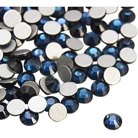 NBEADS About 1440pcs/bag Montana Half Round Back Plated Faceted Glass Flat Back Rhinestone for Nails Decoration Crafts Eye Makeup Clothes Shoes, 2.7-2.8mm