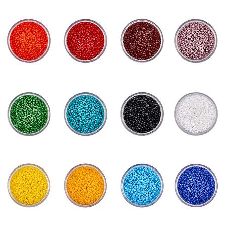 BENECREAT About 44000 Pcs 12/0 MGB Japanese Glass Seed Beads Opaque Color Round Rocailles Seed Beads for Jewelry Making - Hole Size 0.5mm, 12 Color