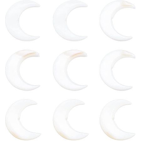 BENECREAT 20pcs Freshwater Shell Beads Creamy White Crescent Moon Shell Beads for DIY Craft Anklet Necklace Bracelet