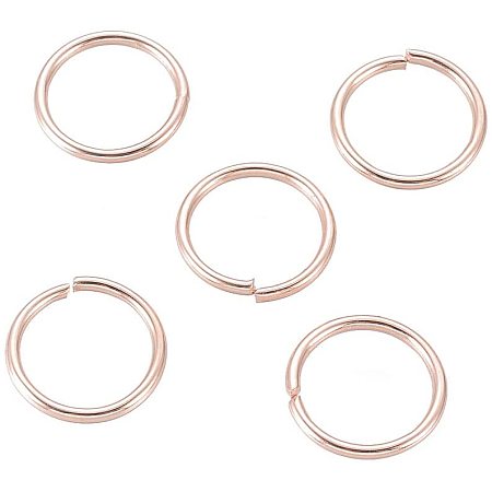 NBEADS 200 Pcs 10mm 304 Stainless Steel Jump Rings, Rose Gold Open Jump Rings with 8mm Inner Diameter Connectors Jewelry Findings for DIY Jewelry Making