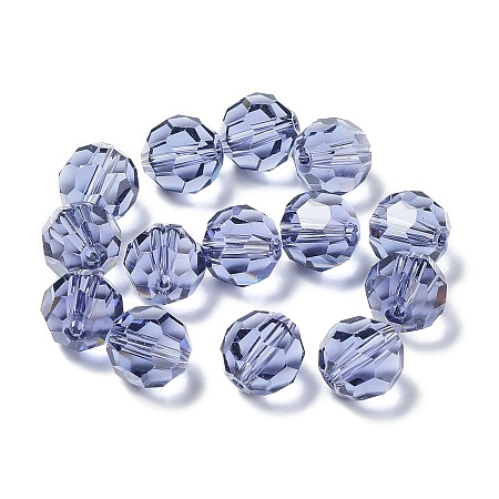 Honeyhandy Imitation Austrian Crystal Beads, Grade AAA, Faceted, Round, Dark Blue, 10mm, Hole: 0.9~1mm
