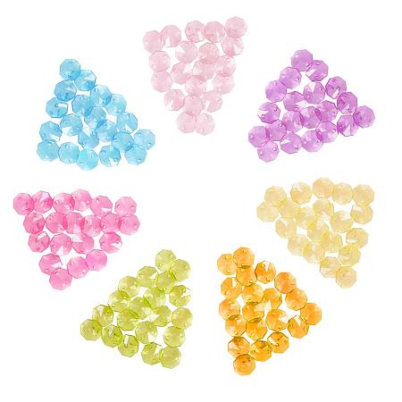 NBEADS 140 Pcs Assorted 7 Colors Crystal Octagon Beads Transparent Acrylic Chain Chandelier Prisms Hanging Wedding Garland for Home Decor