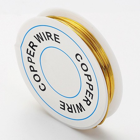 Honeyhandy Craft Copper Wire, Nickel Free, Golden, 18 Gauge, 1mm, about 8.2 Feet(2.5m)/roll