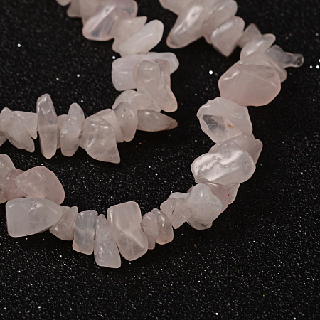 Honeyhandy Natural Rose Quartz Beads Strands, Chip, 5~8mm, Hole: 0.3mm, about 32~32.5 inch/strand