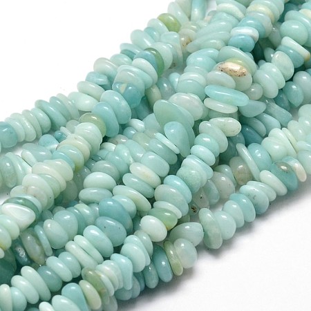 ARRICRAFT Natural Amazonite Chip Beads Strands, 4~14x4~12mm, Hole: 1mm; about 15.3 inches~16.1 inches