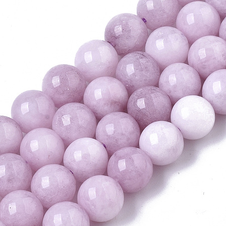 Honeyhandy Natural Quartz Beads Strands, Dyed & Heated, Imitation Kunzite Color, Round, Plum, 8.5x8mm, Hole: 1mm, about 49pcs/strand, 15.47 inch