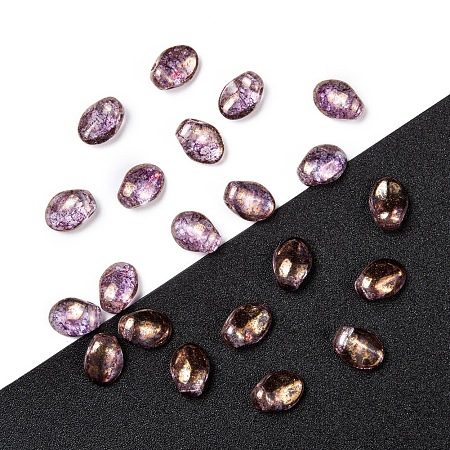 NBEADS Czech Glass Beads, Tulip Petal/Lily Petal, RosyBrown, 8.5x6x4mm, Hole: 1mm; about 37pcs/10g