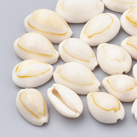 ARRICRAFT Natural Cowrie Shell Beads, Seashell Color, 18~23x11~15x8~12mm