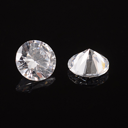 Honeyhandy Clear Grade A Diamond Shaped Cubic Zirconia Cabochons, Faceted, 4x2.5mm