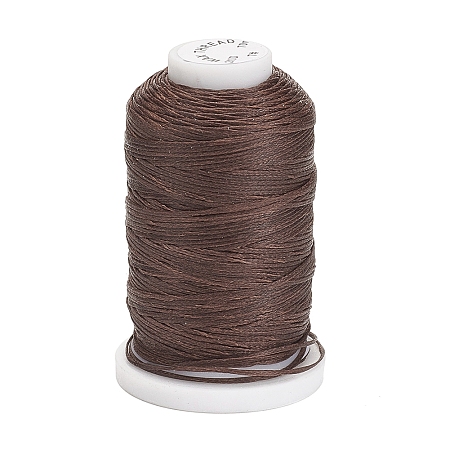 Honeyhandy Waxed Polyester Cord, Flat, Coconut Brown, 1mm, about 76.55 yards(70m)/roll