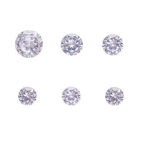 PandaHall Elite 120pcs 6 Sizes Clear Cubic Zirconia Stone Loose CZ Stones Faceted Cabochons for Earring Bracelet Pendants Jewelry DIY Craft Making