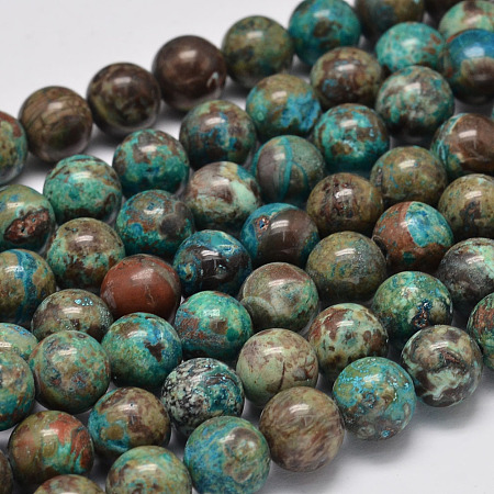 Arricraft Dyed Natural Ocean Agate/Ocean Jasper Round Beads Strands, Light Sea Green, 10mm, Hole: 1mm, about 40pcs/strand, 15.7 inches