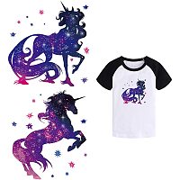Arricraft Unicorn Horse Pattern Heat Transfer Film Logo Decor Iron on Decals Hot Melt Adhesive Heat Transfer Stickers Patches Polyester Sewing Decals for DIY T-Shirt Cloth Pillows Decoration 23x23cm