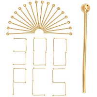 CREATCABIN 1 Box 300Pcs 18K Gold Plated Ball Head Pins Wire Headpins Needles Gauge Satin Pins Beautiful Bead Earring Pendant Beading Jewelry DIY Craft Making Golden 21x2mm