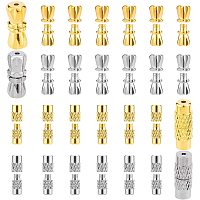 SUNNYCLUE 1 Box 120 Sets 2 Styles 2 Colors Brass Screw Twist Clasps Column Barrel Screw Clasps Tube Fastener Jewelry Cord End Caps for DIY Jewelry Making Bracelet Necklace Crafts Supplies