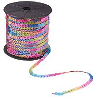 Arricraft Glitter Paillettes Sequins Roll, 6mm Flat Sequin Trim Sequin String Ribbon Roll for Crafts, DIY Projects, Embellishments, Costume Accessories, 100 Yards