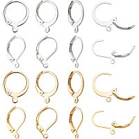 NBEADS 120 Pcs Lever Back Earrings, 3 Sizes Stainless Steel Open Loop Leverback Hoops, French Hook Ear Wire for Earring Making Jewelry, Stainless Steel Color and Golden