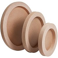 OLYCRAFT 3pcs Wood Canvas Boards Round Wood Painting Boards, Unfinished Wood Paint Pouring Panel Boards for Painting Crafts (5.7", 7.8" & 9.6" Diameter)