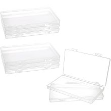 Transparent Plastic Bead Containers, with Hinged Lids, for Beads and More, Rectangle, Clear, 19.1x10.95x1.6cm