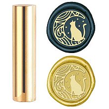 CRASPIRE Wax Seal Stamp Moon and Cat Sealing Wax Stamps Animal Mini Brass Stamp Gun Wax Seal 15mm for Envelope Invitation Wedding Embellishment Bottle Decoration Gift Card