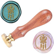 ARRICRAFT 0.98" Love Shape Dream Catcher DIY Wood Wax Seal Stamp Removable Sealing Stamp with Brass Head and Wood Handle for Wedding Invitation Gift Bag Letter Document