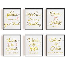 Arricraft 6pcs/set Wall Decor Painting Canvas Wall Art Wedding Theme Chemical Fiber Oil Canvas Hanging Painting Canvas Art Canvas Printing Artwork Wall Decoration Painting for Home（20*25cm）