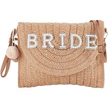 Women's Straw Knitted Bag, Summer Beach Purse Crossbody Bag, Boho Word Bride Envelope Clutch Bag, with PU Leather Belt, Peru, 52cm