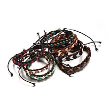 Honeyhandy Adjustable Braided Leather Cord Bracelets, with Cords, Mixed Color, 57mm, 13x8mm