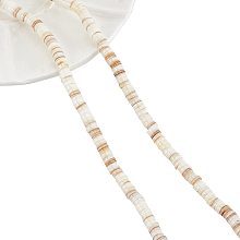 NBEADS About 400 Pcs Heishi Shell Beads, 2 Strands Natural Thin Flat Seashell Color Beads Dyed Disc Shell Beads for Bracelets Necklaces Chokers and Anklets, Hole: 0.8mm