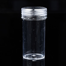 Honeyhandy Column Polystyrene Bead Storage Container, for Jewelry Beads Small Accessories, Clear, 4.9x2.5cm, Inner Diameter: 2cm