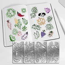 FINGERINSPIRE 4 Pcs Vegetables Fruits Theme Cutting Dies Stencil Metal Template Molds, Fruits Stainless Steel Embossing Tool Die Cuts for Card Making Scrapbooking DIY Etched Dies Decoration Supplies