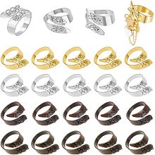 NBEADS 24 Pcs 4 Colors Brass Cuff Ring Shanks, Loop Ring Base Ring Components Brass Cuff Ring Shanks for Jewelry Making, DIY Accessories, US Size 7 3/4(17.9mm)